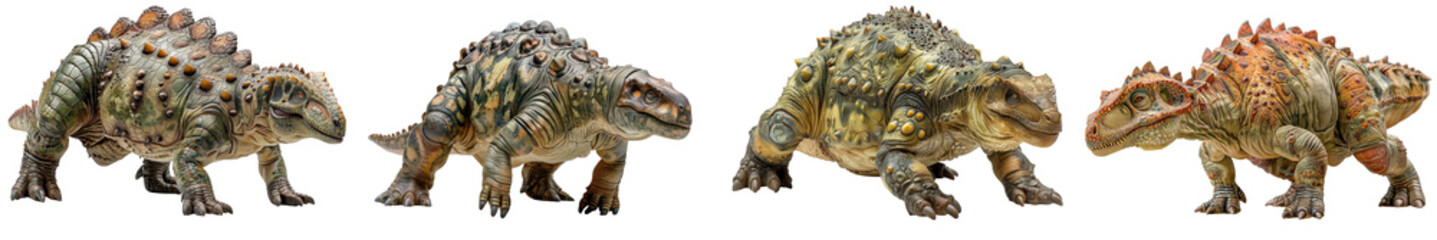 Fototapeta premium A high-quality image of an Ankylosaurus, emphasizing its armored body and tail club.
