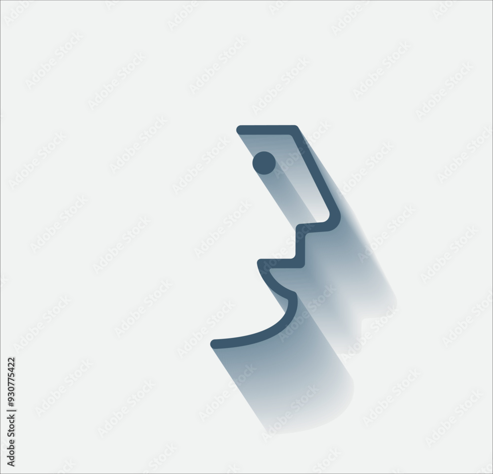 Poster vector dark color icon with shadow on light background