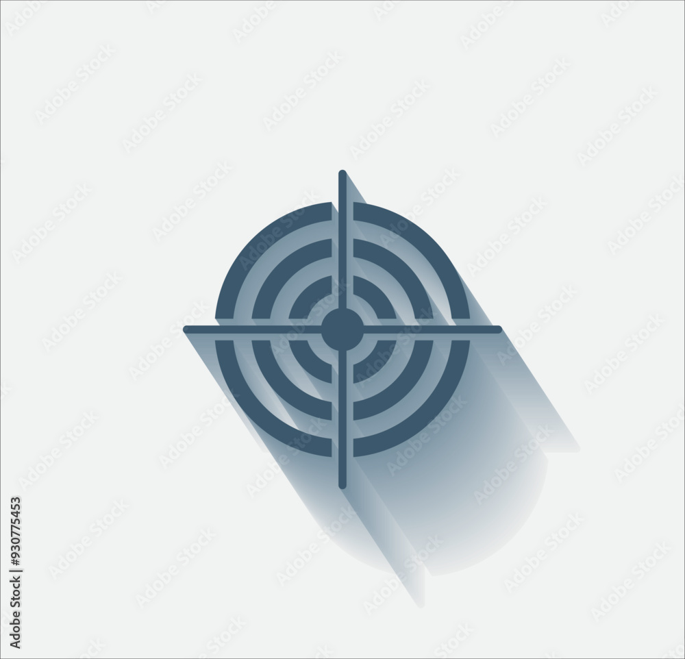 Poster vector dark color icon with shadow on light background