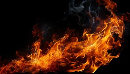 fire with clear black background 