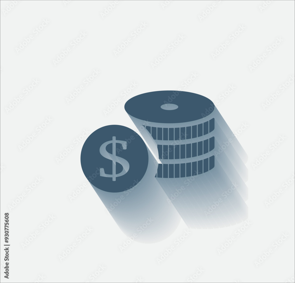 Poster vector dark color icon with shadow on light background