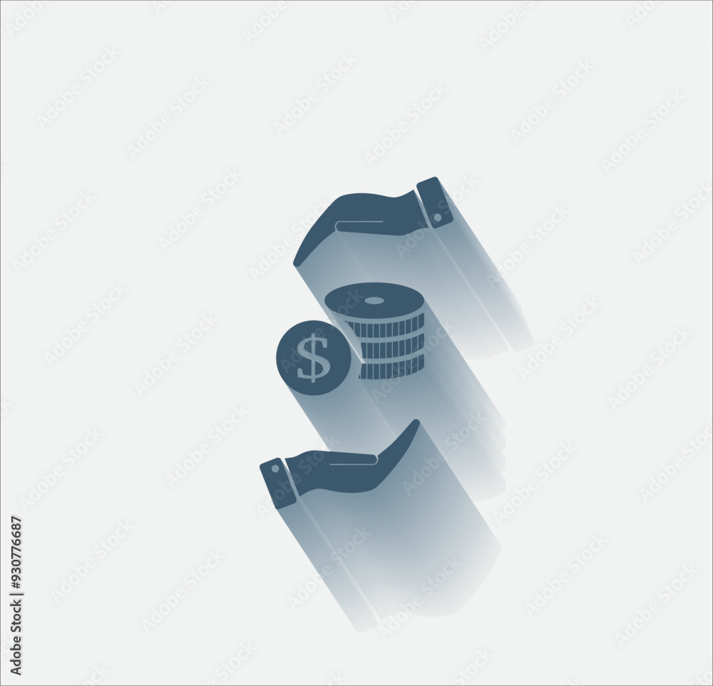 Poster Vector dark color icon with shadow on light background