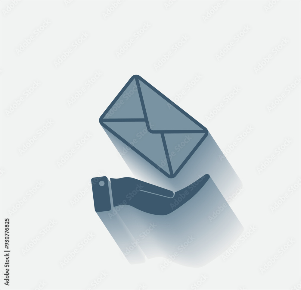 Poster vector dark color icon with shadow on light background