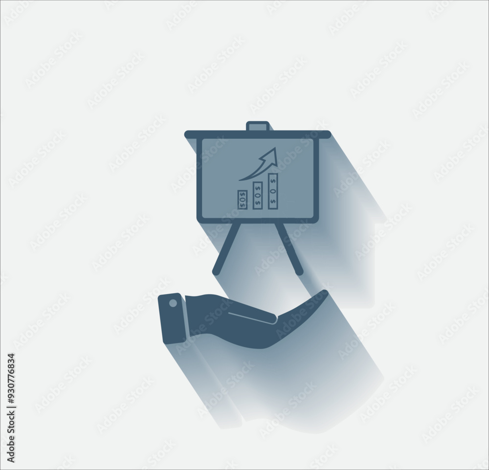 Poster vector dark color icon with shadow on light background