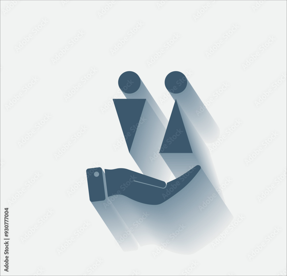 Poster vector dark color icon with shadow on light background