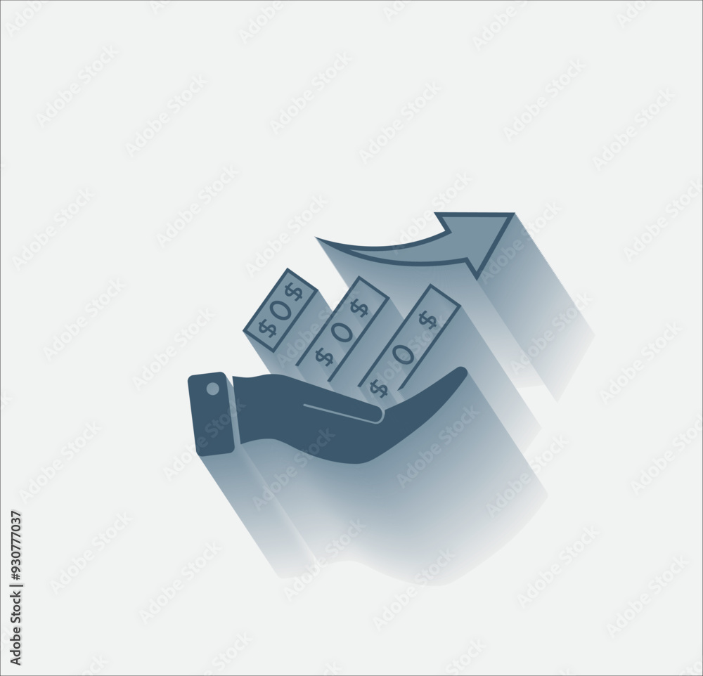 Poster vector dark color icon with shadow on light background
