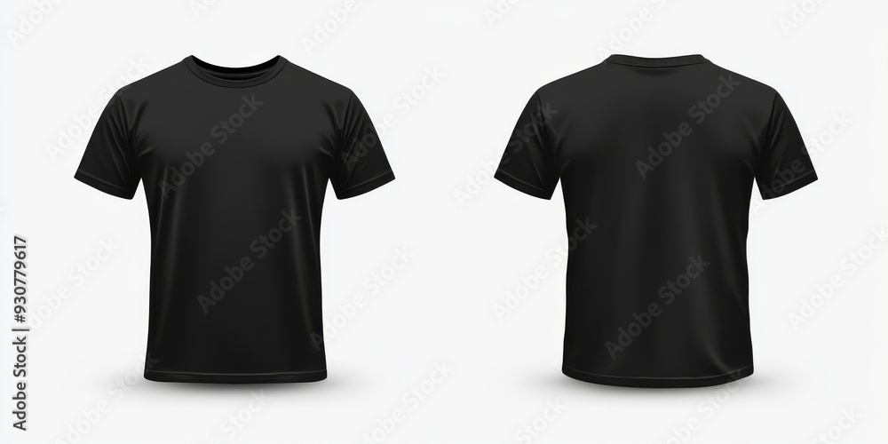 Poster this is a highquality mockup template that features a blank black tshirt, displaying both front and 