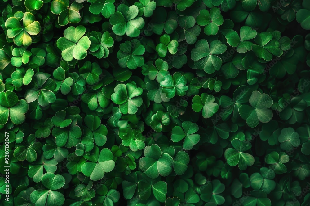 Poster A close-up shot of a group of green leaves