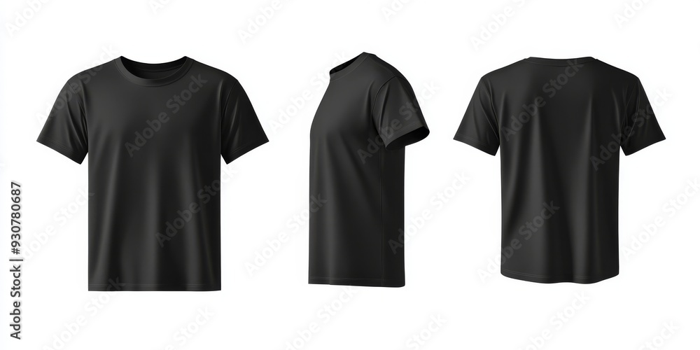 Poster this versatile and highly adaptable mockup template showcases a blank black tshirt from both front a