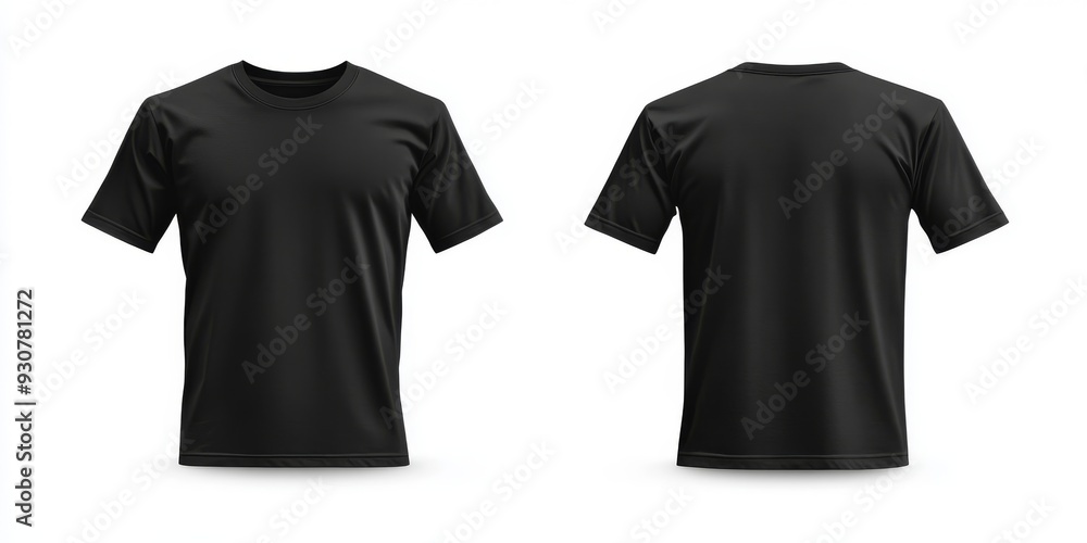 Poster this is a stylish mockup template designed specifically for a blank black tshirt, featuring both fro