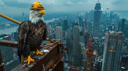  construction background with eagle 