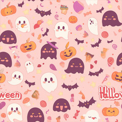 Obraz premium ハッピーハロウィン文字パレードパターン