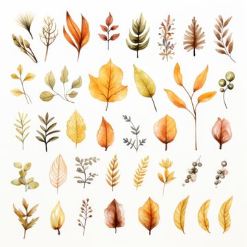 Watercolor Clipart Set On Autumn Theme
