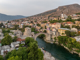 Bosnia and Herzegovina - Mostar city is the most popular tourist attraction with the famous old...