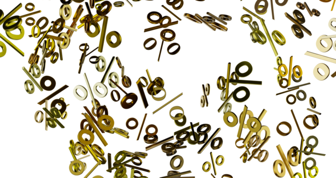 Sales icons floating in the air 3D rendering transparent PNG