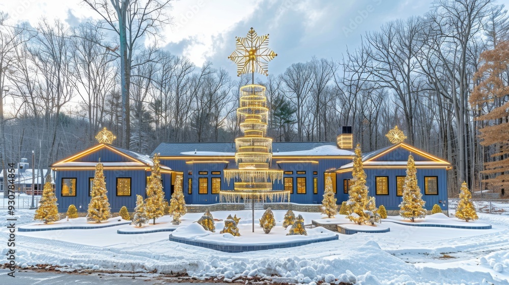 Aufkleber transform your backyard into a snowy wonderland with a sparkling display of snowflake projections, s