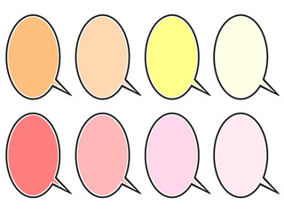 暖色系フキダシ セット 1