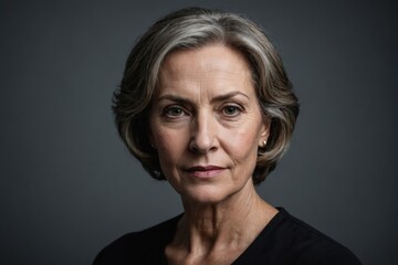 Obraz premium Low key portrait of mature woman