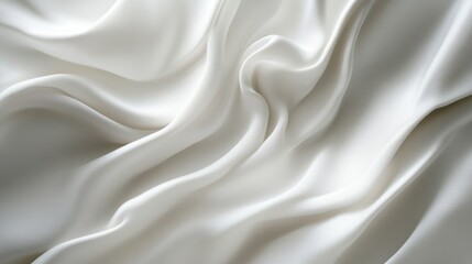 Naklejka premium Close-up of white silk fabric with