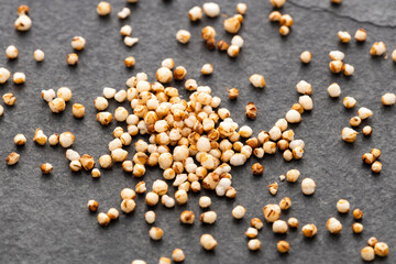 Amaranthus - Pile of amaranth seed pops.