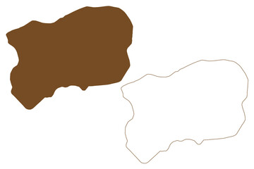 Rudolf island (Russia, Russian Federation, Franz Josef Land archipelago) map vector illustration, scribble sketch Crown Prince Rudolf Land map