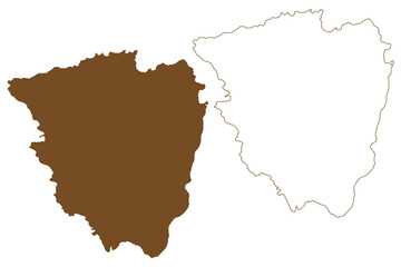 Salawati island (Republic of Indonesia, Raja Ampat Islands) map vector illustration, scribble sketch Salawati map