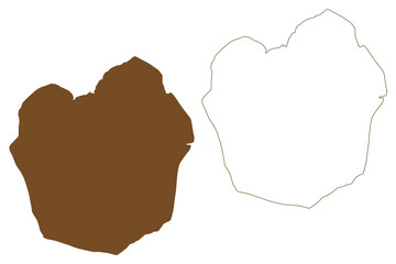 Rupat island (Republic of Indonesia, South East Asia) map vector illustration, scribble sketch Rupat map