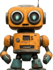 Fototapeta premium Retro-Style Robot with Worn Paint