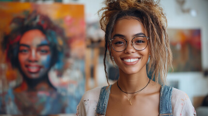 Volunteers creating a community art gallery, showcasing local artists and raising funds for charity.