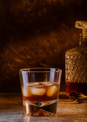 Timeless Indulgence: A Glass of Whiskey on the Rocks.