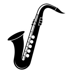 Saxophone icon vector art musical instrument symbol