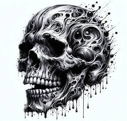 Explosive Skull Illustration