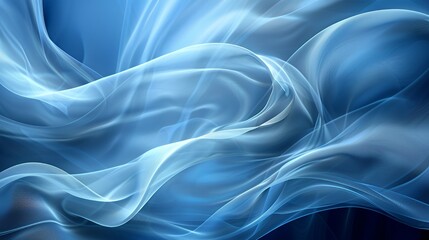 Fototapeta premium A serene abstract composition of flowing blue waves and soft textures.