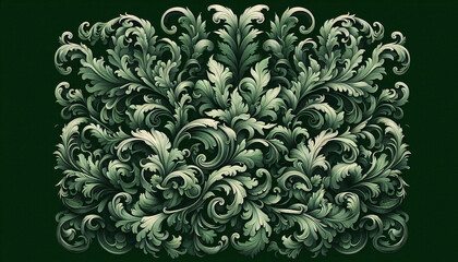 Ornate Symmetrical Scrollwork Pattern