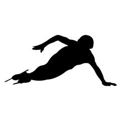 Silhouette of skater athlete.Winter sport.Skating sport.Vector illustration.