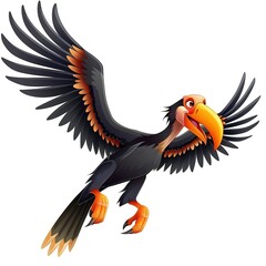 Obraz premium Condor Wind animal cartoon isolated whitebackground 16:9