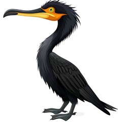 Obraz premium Cormorant Sound element animal cartoon isolated whitebackground 16:9
