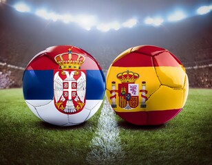 Banner Football Serbia vs Spain
