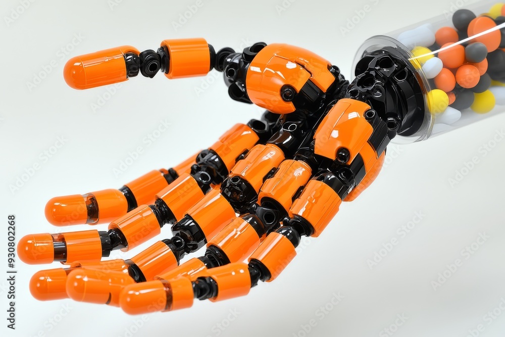 Sticker gripping robotic hand showcasing advanced manipulation capabilities in robotic engineering