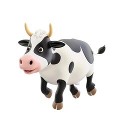 Cow Gravity element animal cartoon isolated whitebackground 16:9