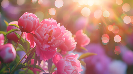 vibrant pink peonies in an outdoor