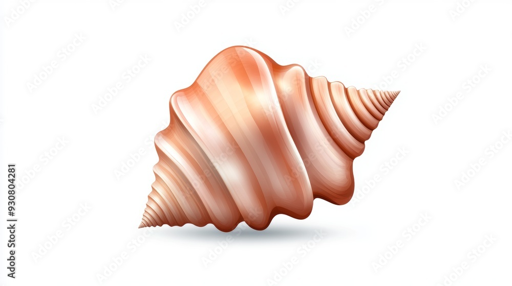 Poster a shell with a spiral shape is shown on a white background