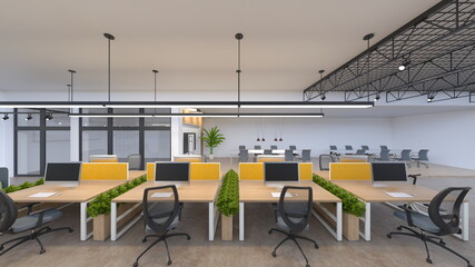 オフィス空間　3DCGレンダリング