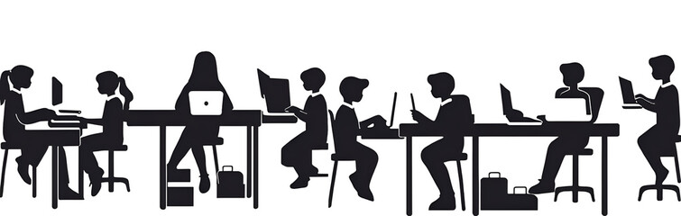 Students working at a desk