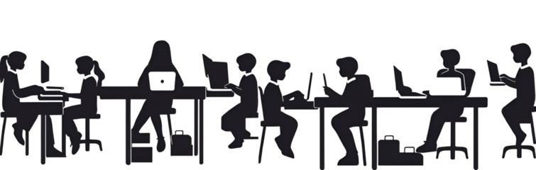 Students working at a desk