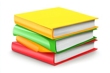 Stack of colorful hardcover books on a vibrant background promoting education and reading