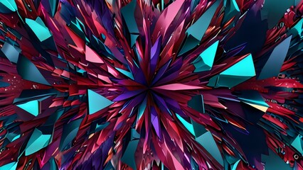 Fototapeta premium 3D background that resembles a shattered crystal surface.