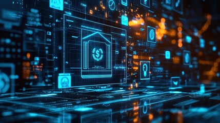 Digital Bank Interface   Financial Technology Concept