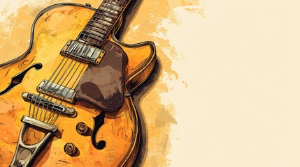 Vintage Guitar with Copy Space