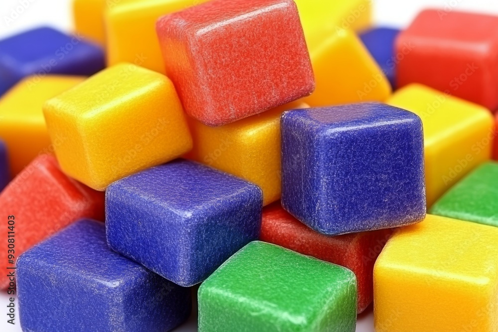 Poster colorful building blocks neatly stacked illustrating concepts of construction structure and creativi